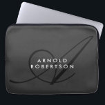 Modern Monogram Plain Grey Trendy Laptop Sleeve<br><div class="desc">Plain Minimalist Modern Designs. They're all simple,  attractive,  unique.</div>
