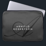 Modern Monogram Plain Grey Trendy Laptop Sleeve<br><div class="desc">Plain Minimalist Modern Designs. They're all simple,  attractive,  unique.</div>