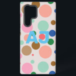 Modern Monogram Polka Dot Pattern Samsung Galaxy Case<br><div class="desc">This is a cute, personalised modern monogram design. It has space for your initials in stylish typography and a polka dots pattern in trending pastel colours mint, green, beige, brown, blue and pink. It's perfect to refresh your accessories and is ideal as a custom gift. To personalise, simply add your...</div>