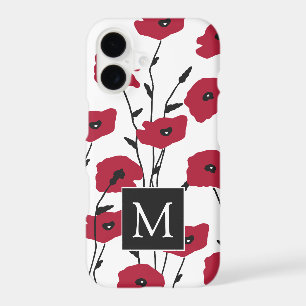 Modern Monogram Poppies Pattern