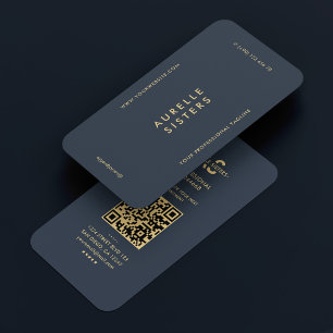 Modern Monogram Professional Branding Blue Business Card