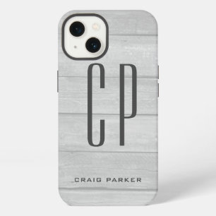 Modern Monogram Professional Plain Grey iPhone 13 Case