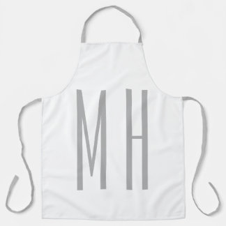 Modern Monogram Professional Plain Minimalist Apron
