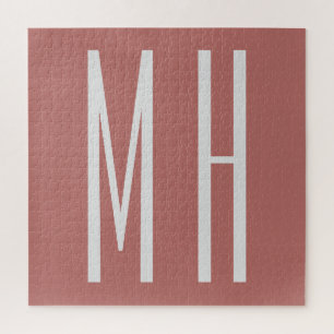 Modern Monogram Professional Plain Minimalist Jigsaw Puzzle