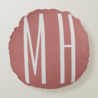 Modern Monogram Professional Plain Minimalist Round Cushion