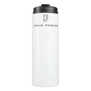Modern Monogram Professional Plain Minimalist Thermal Tumbler