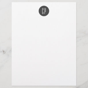 Modern Monogram Professional Plain Simple Initials Custom Letterhead