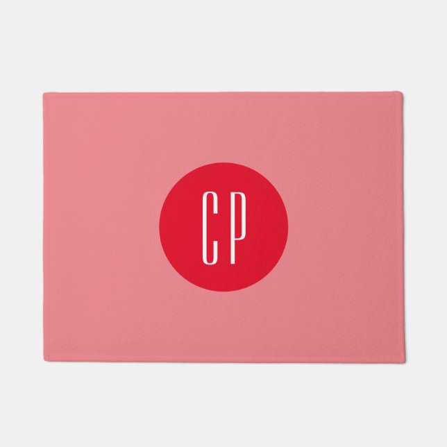 Modern Monogram Professional Plain Simple Initials Doormat (Front)