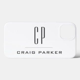 Modern Monogram Professional Plain Simple Minimal iPhone 13 Case