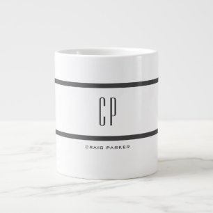 Modern Monogram Professional Plain Simple Minimal Large Coffee Mug