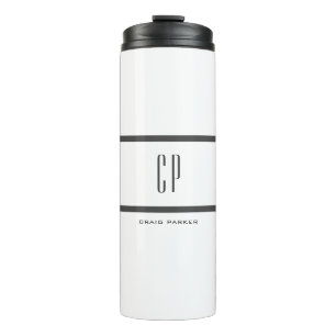 Modern Monogram Professional Plain Simple Minimal Thermal Tumbler
