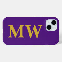 Modern Monogram Purple & Gold Stylish Minimalist