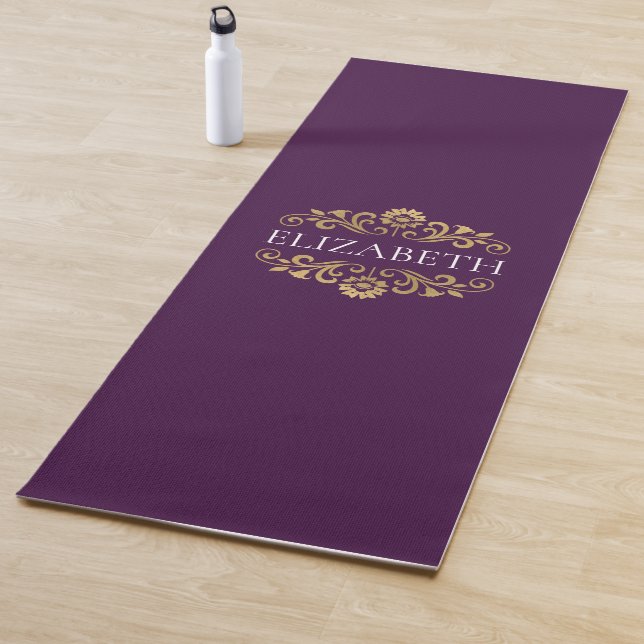 Modern Monogram Purple Workout Yoga Mat (In Situ)