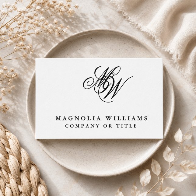 Modern Monogram QR Code Minimalist Business Card (Modern Monogram QR Code Minimalist Business Card)