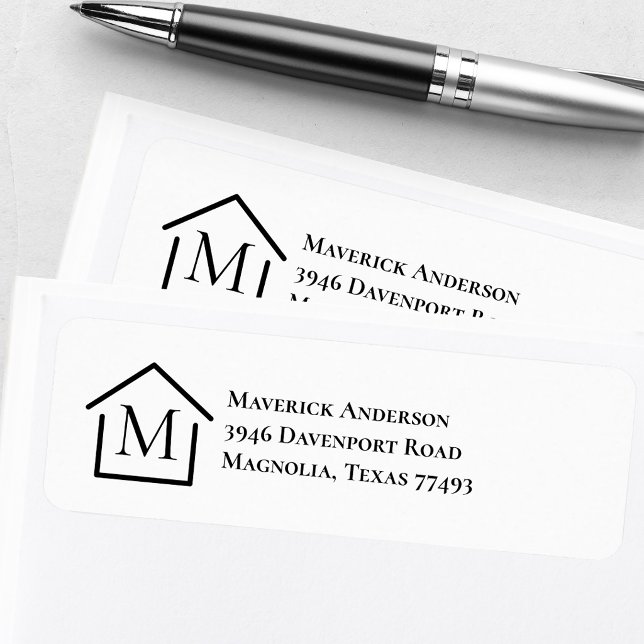 Modern Monogram Real Estate Agent Return Address (Creator Uploaded)