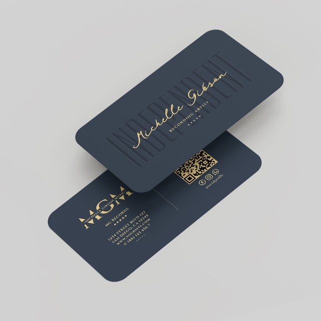 Modern Monogram Recording Artist Musician Blue Business Card (Modern Monogram Recording Artist Musician Blue Business Card
)