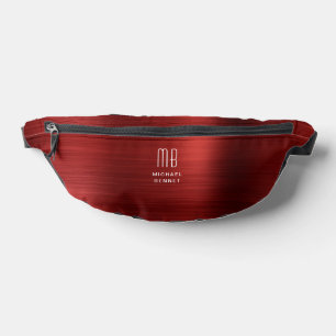Modern Monogram Red Bum Bags