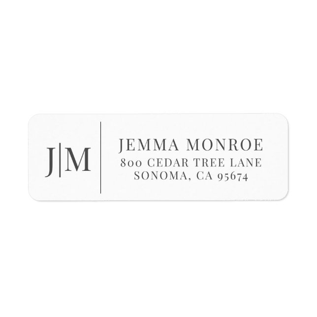 Modern Monogram Return Address (Front)