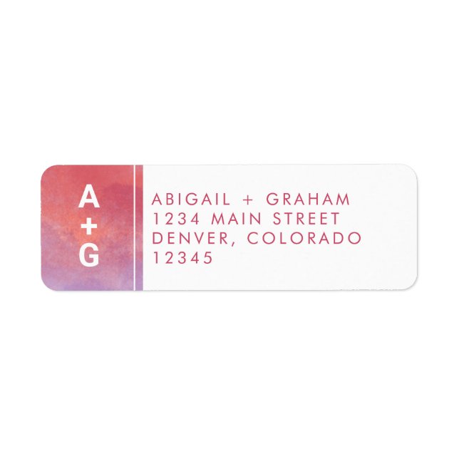 Modern Monogram Return Address Label (Front)