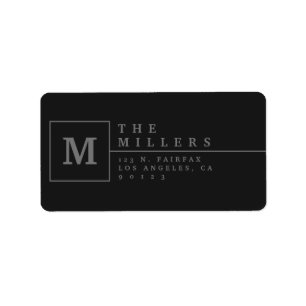 Modern Monogram Return Address Label