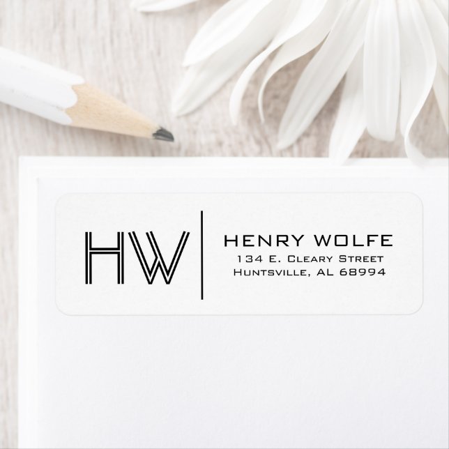 Modern Monogram Return Address Labels (Insitu)