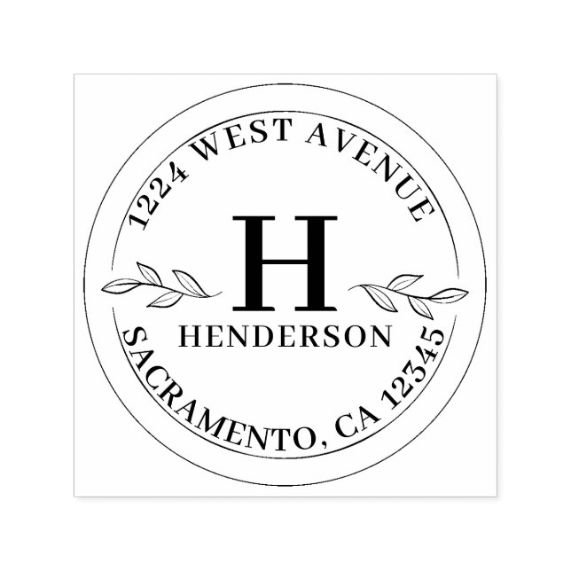 Modern Monogram Return Address Self-inking Stamp (Design)