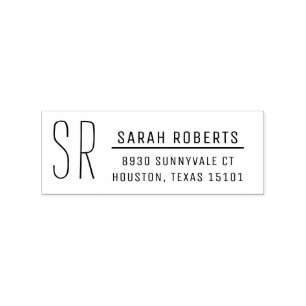 Modern Monogram Return Address Stamp