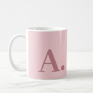 "Modern Monogram Rose Coffee Mug" Mug