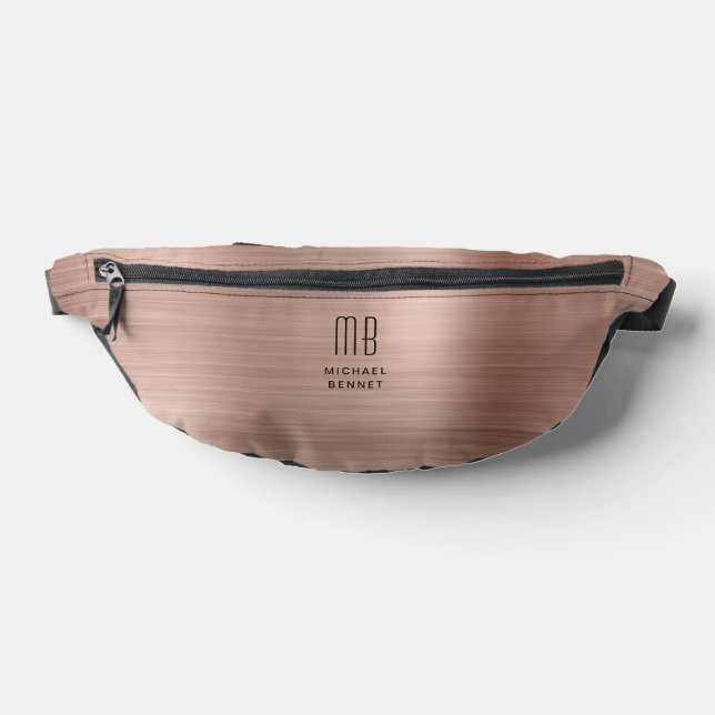 Modern Monogram Rose Gold Bum Bags (Lay Down)