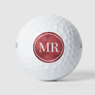 Modern Monogram Rose Gold Golf Balls