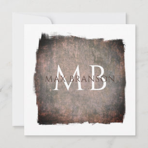 Modern Monogram Rust Brown Card