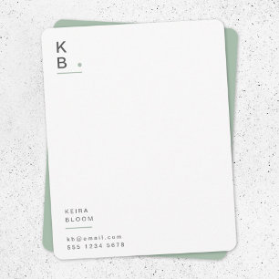 Modern Monogram Sage Green Minimal Scandi Card