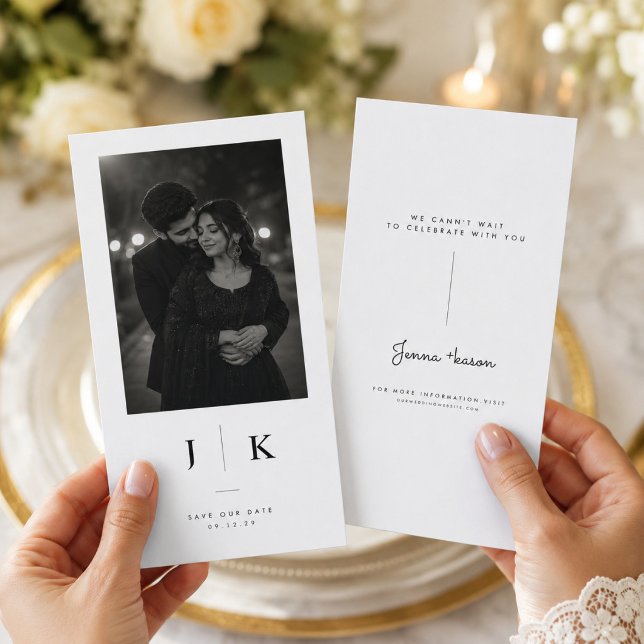 Modern Monogram Save The Date Card (Creator Uploaded)