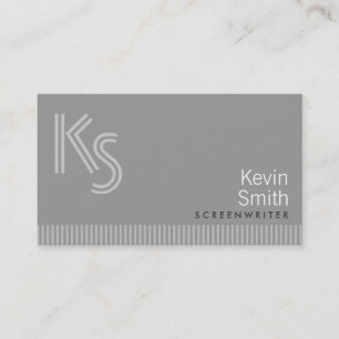 Modern Monogram Screenwriter Business Card