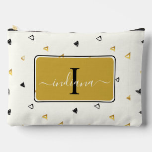 Modern Monogram Script Abstract Pattern Custom Accessory Pouch