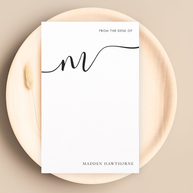 Modern Monogram Script Calligraphy Note Paper (Creator Uploaded)