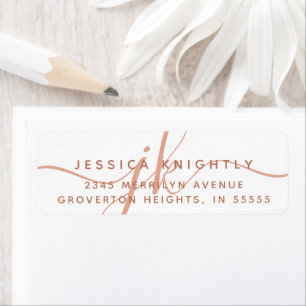 Modern Monogram Script Initials Terracotta