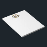 Modern Monogram Script Name Black Gold Notepad<br><div class="desc">Create your own personalised modern, stylish notepad with a classic monogram and name overlay in a suggested trendy hand lettered style script font in your choice of colour combination (shown in black, faux gold and white). CHANGES: The text font style, colour, size and placement can be changed and/or add a...</div>