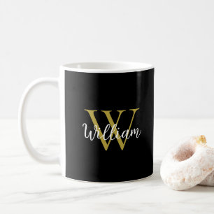 Modern Monogram Script Name Coffee Mug