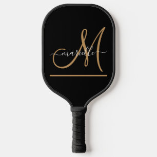 Modern Monogram Script Name Custom Colour Pickleball Paddle