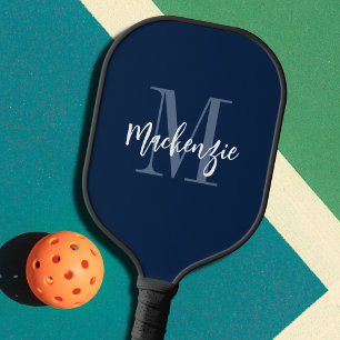 Modern Monogram Script Name Custom Colour Pickleball Paddle