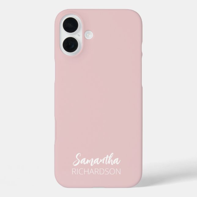 Modern Monogram Script Name iPhone 16 Plus Case (Back)