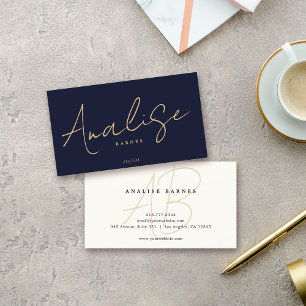 Modern Monogram Script Stylish Luxury Business Card