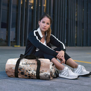Modern Monogram Seashell Design Duffle Bag