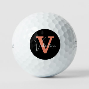 Modern monogram simple classic golf balls