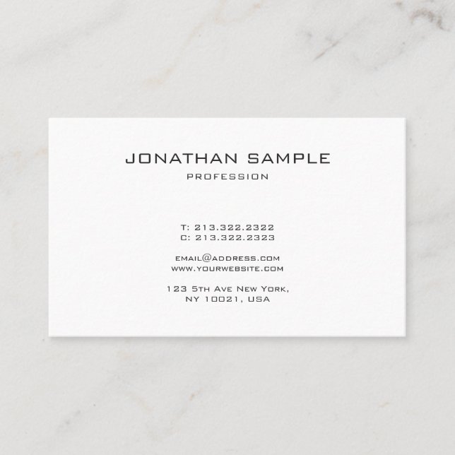 Modern Monogram Simple Design Fashionable Plain Business Card (Front)