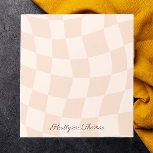 Modern Monogram Simple Stylish Retro Chequered  Notepad