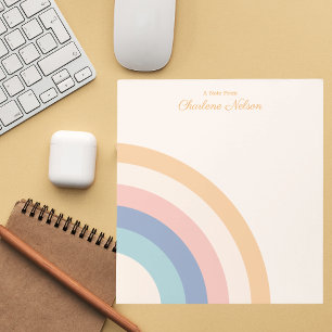 Modern Monogram Simple Stylish Retro Rainbow Notepad