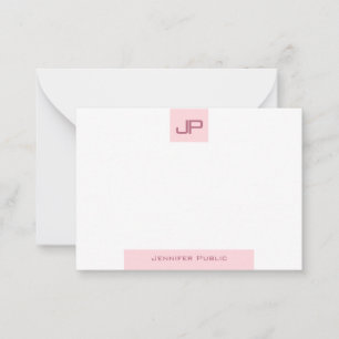 Modern Monogram Simple Template Elegant Blush Pink