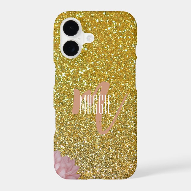 Modern monogram sparkle gold (Back)